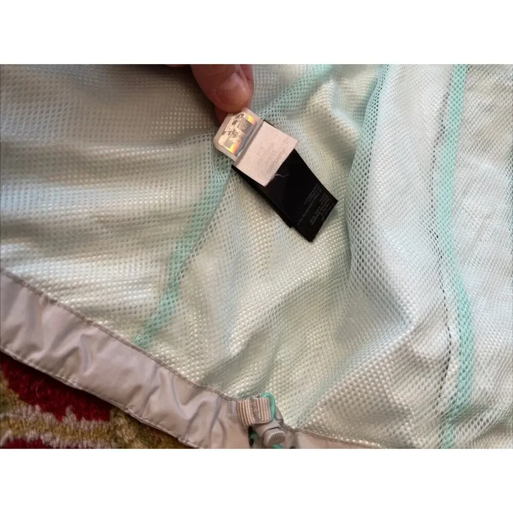 The North Face Jacket Womens S Full Zip Windbreaker Rain Coat Teal Gray Classic